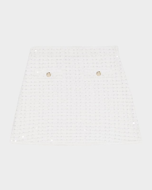 Jirtaly Sequined Knit Mini Skirt